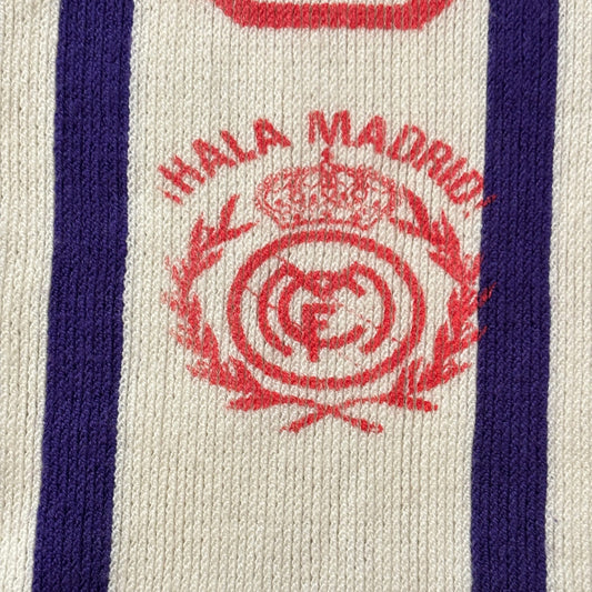 Bufanda de fútbol vintage Real Madrid serigrafiada años 80