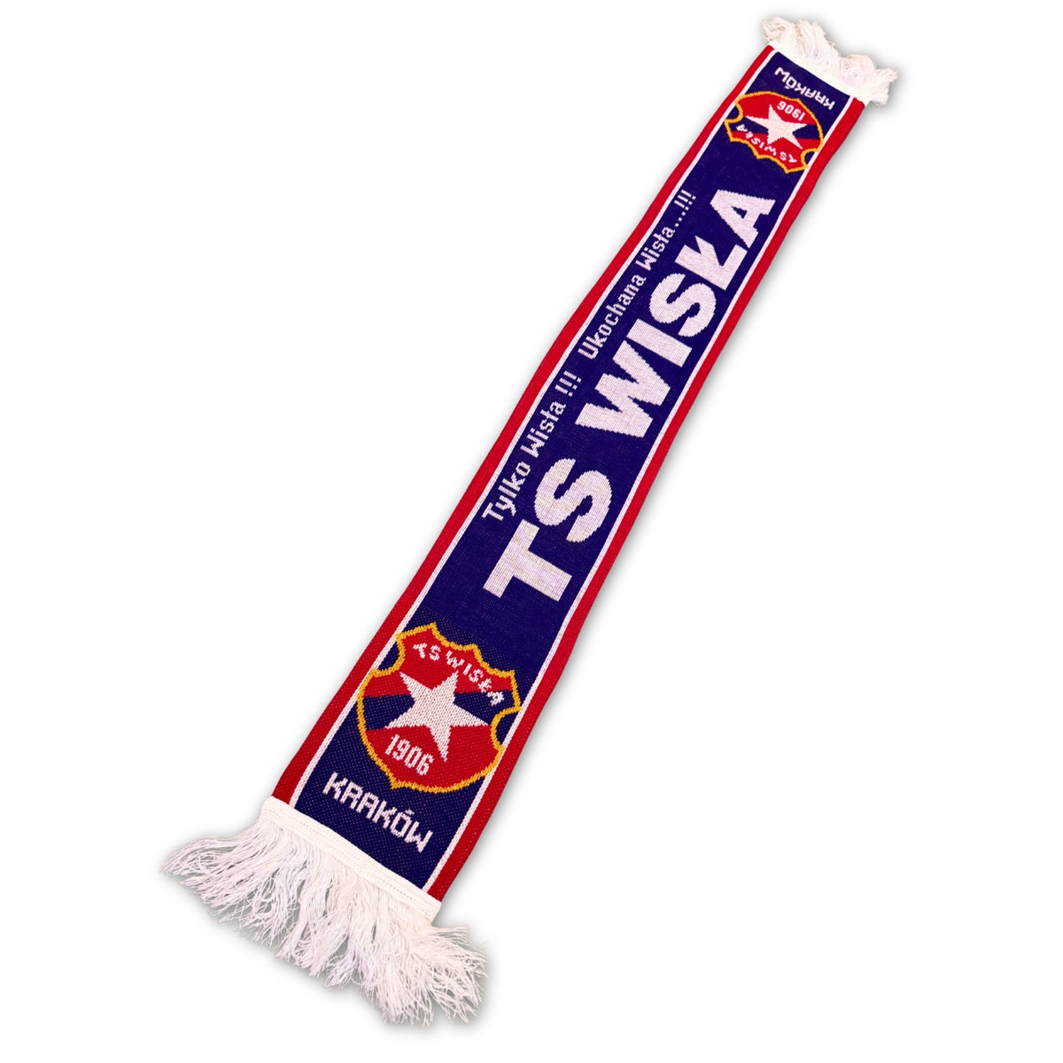 Bufanda de fútbol Wisła Cracovia Tylko Wisła azul marino