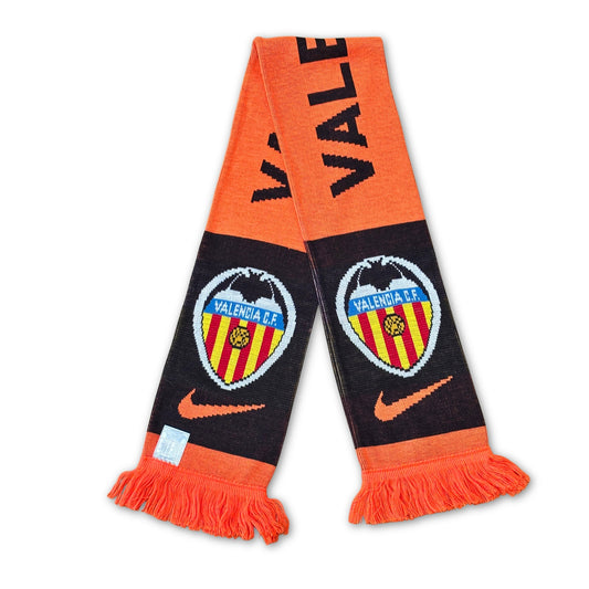 Bufanda de fútbol vintage Valencia CF Nike naranja y negra