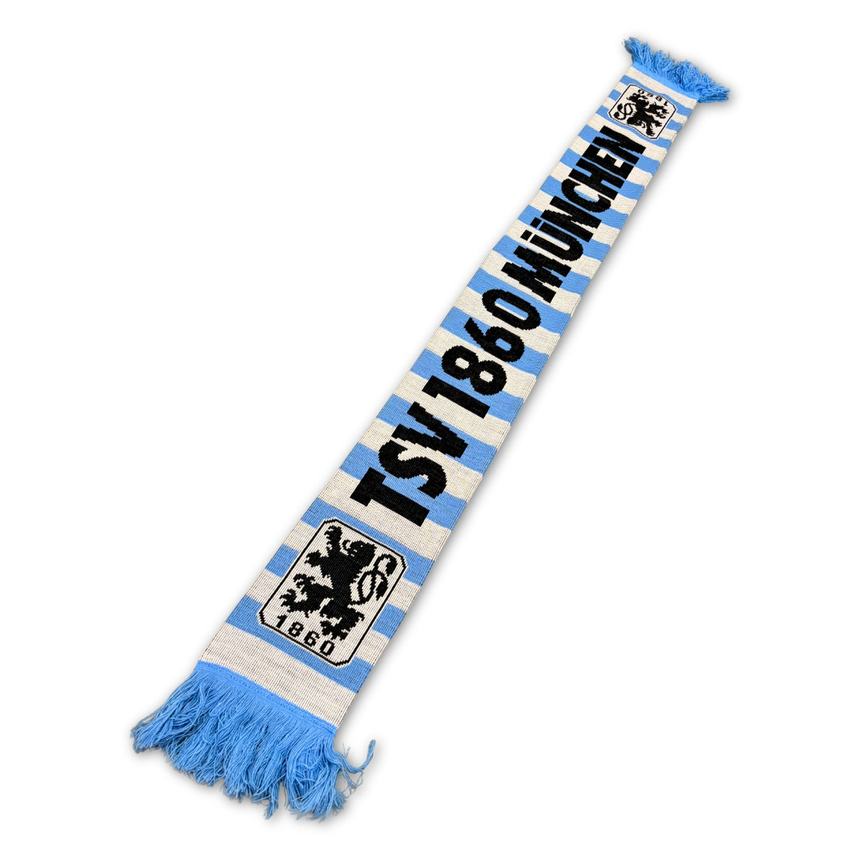 Bufanda de fútbol 1860 Múnich franjas azul claro y blanca