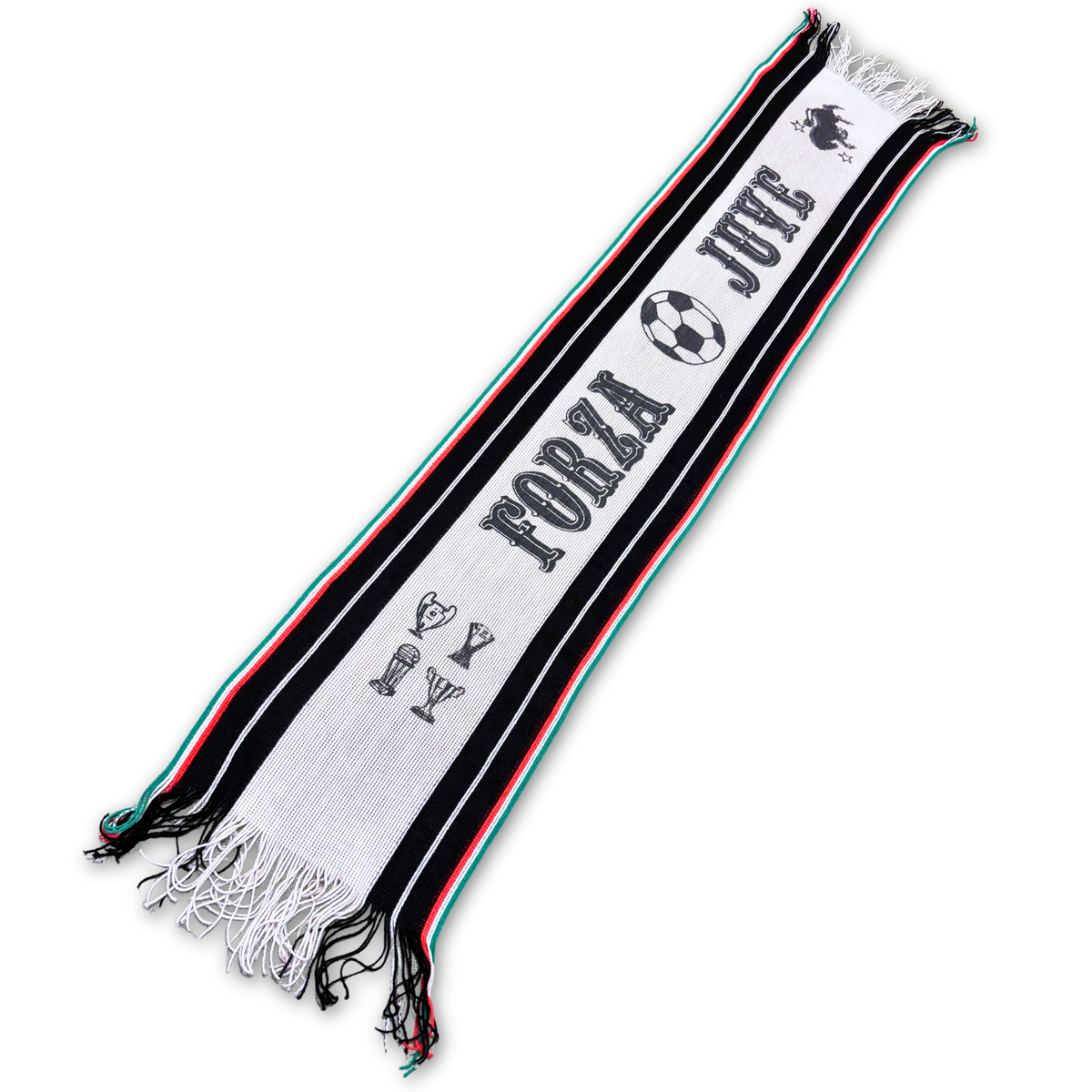 Bufanda de fútbol vintage Juventus serigrafiada Forza Juve
