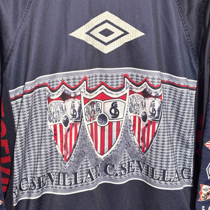 Chaqueta de fútbol vintage Sevilla FC 1995-1996 Umbro azul marino