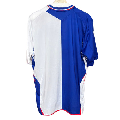 Camiseta Blackburn Rovers Umbro 2007 2008 Local Azul Blanco