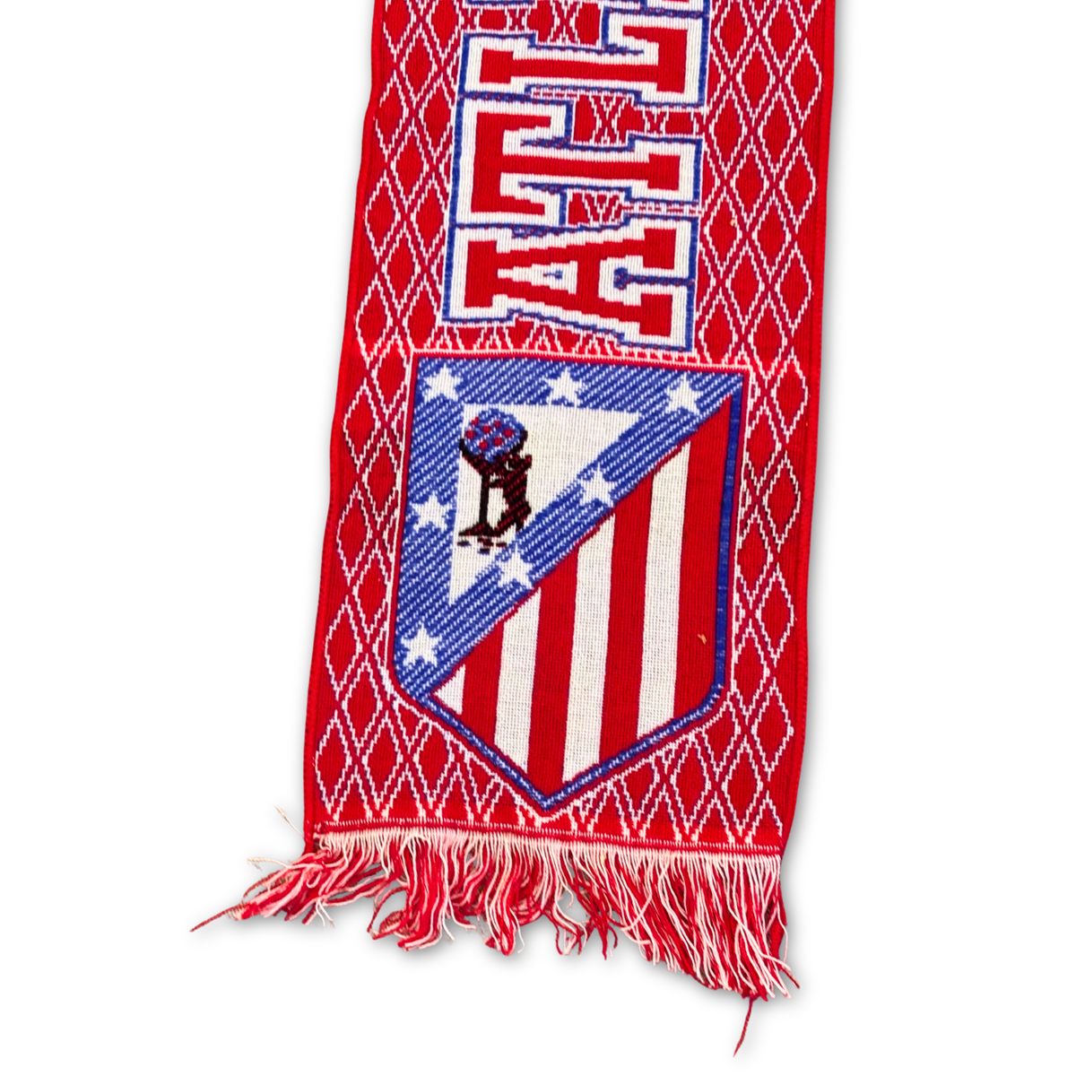 Bufanda de fútbol vintage Atlético de Madrid rombos Vicente Calderón
