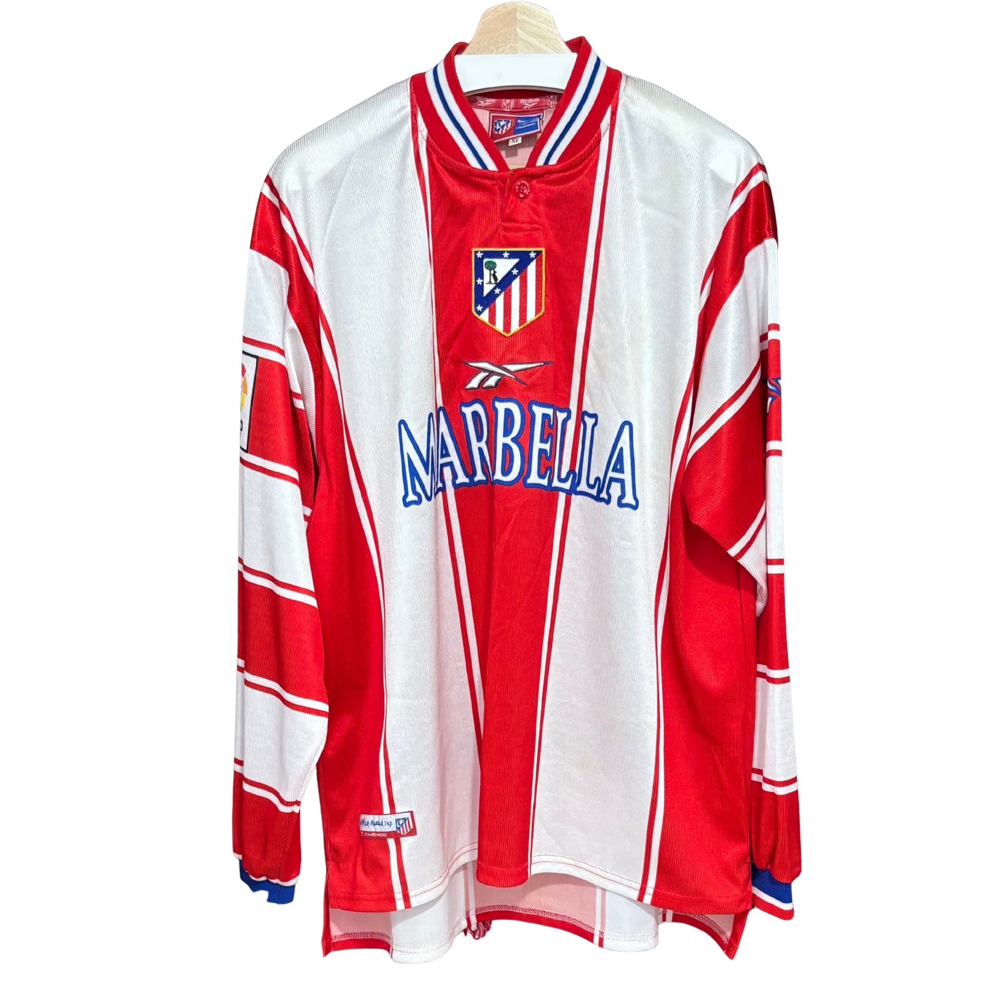 atletico atlético atleri madrid reebok 1999 2000 home fotball shirt camiseta futbol roja blanca