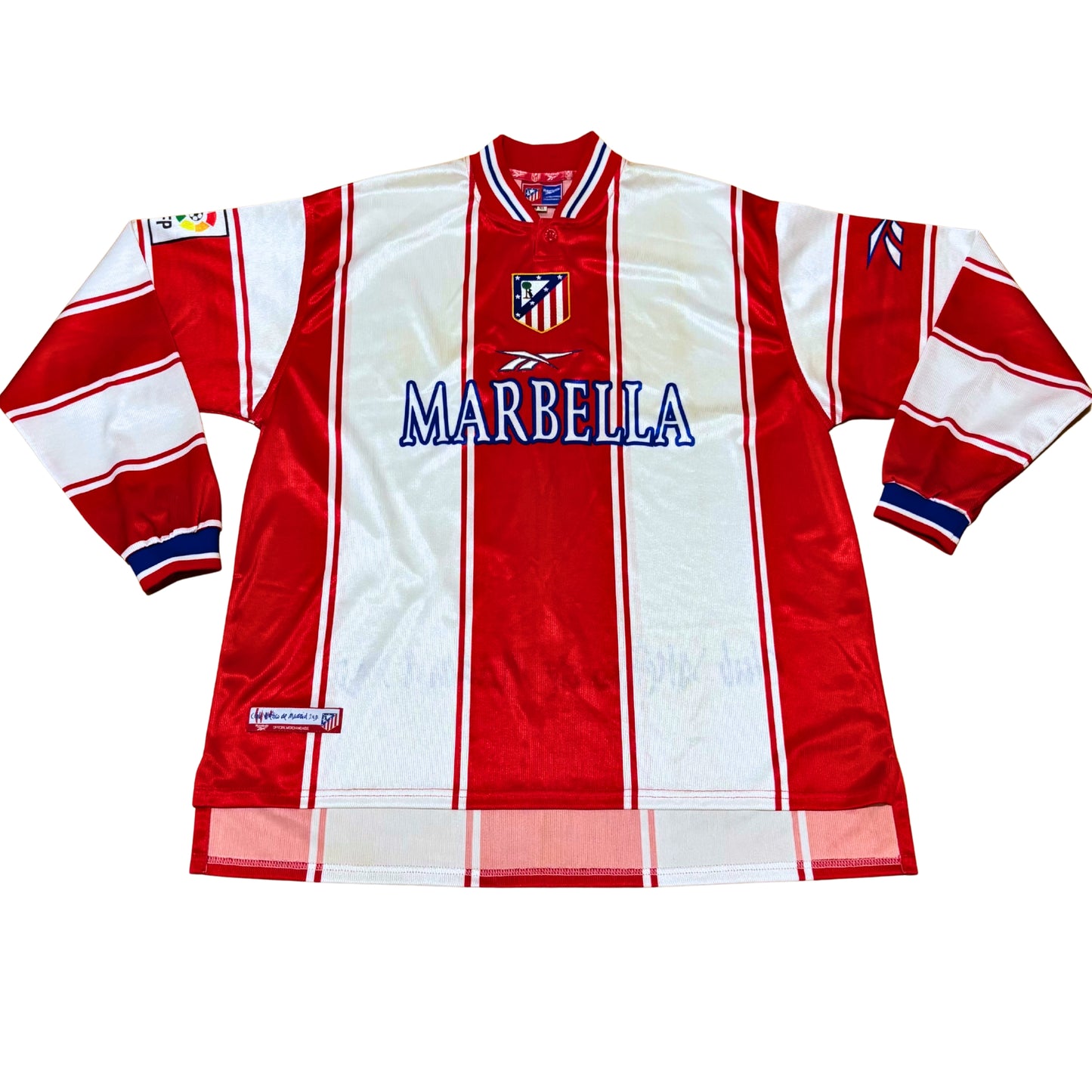 atletico atlético atleri madrid reebok 1999 2000 home fotball shirt camiseta futbol roja blanca
