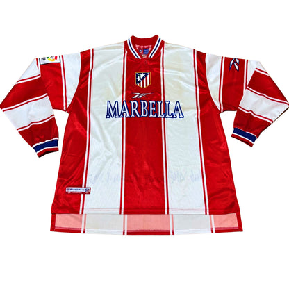 atletico atlético atleri madrid reebok 1999 2000 home fotball shirt camiseta futbol roja blanca