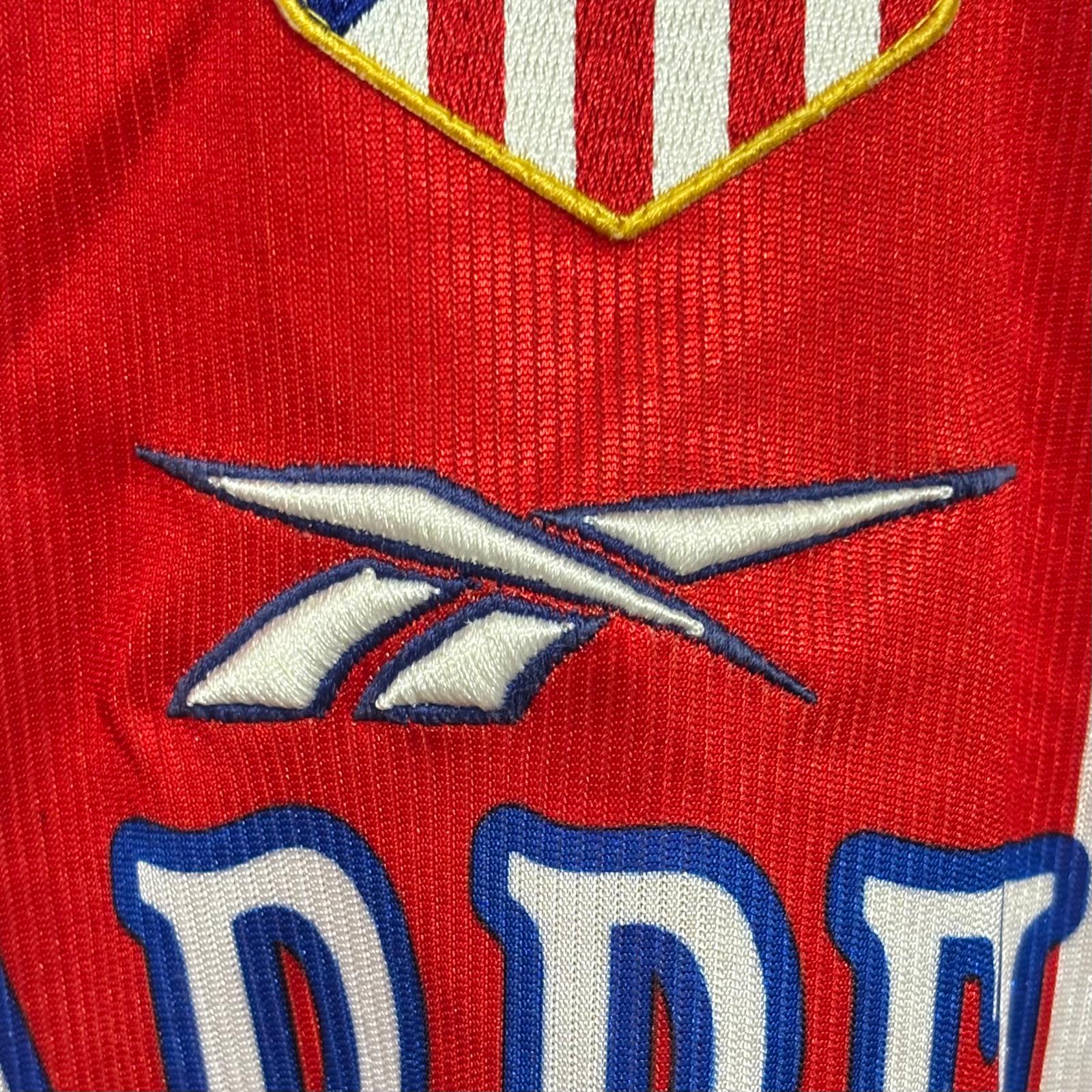 atletico atlético atleri madrid reebok 1999 2000 home fotball shirt camiseta futbol roja blanca
