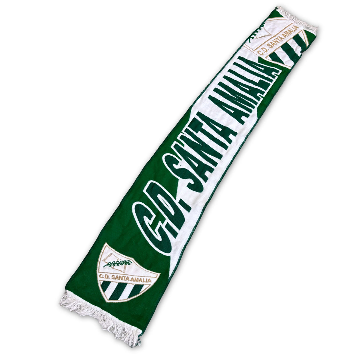 Bufanda de fútbol CD Santa Amalia verde y blanca