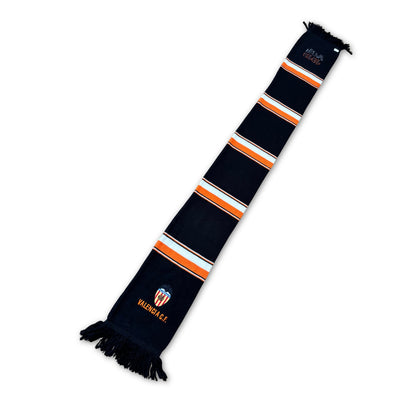 bufanda-futbol-franjas-valencia-cf-vcf negro naranja blanco