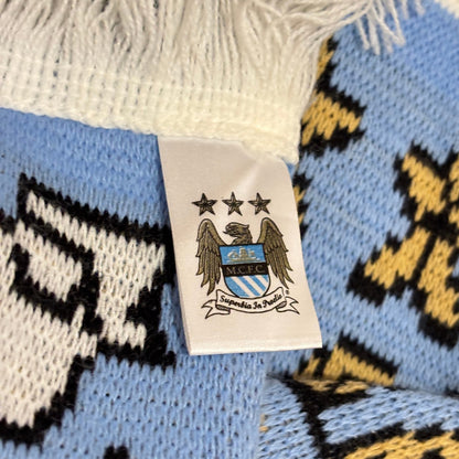 Bufanda de fútbol oficial Manchester City franjas celestes y blancas