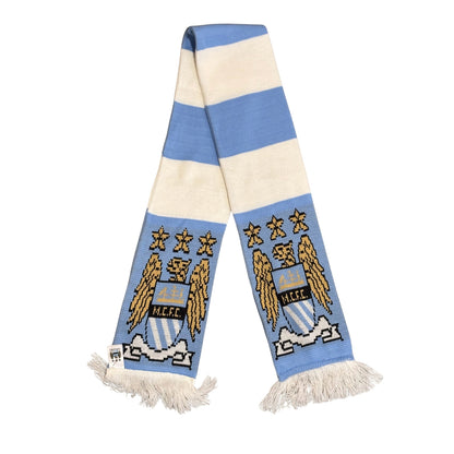 Bufanda de fútbol oficial Manchester City franjas celestes y blancas