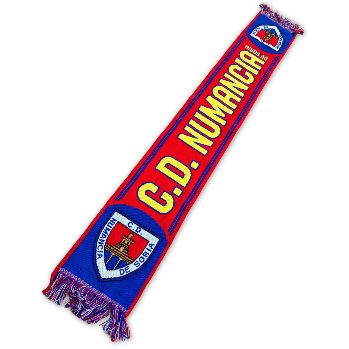 Bufanda de fútbol CD Numancia de Soria roja y azul