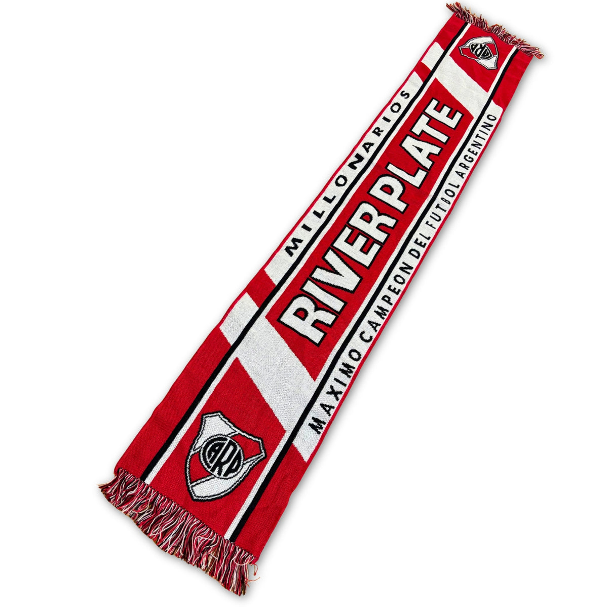 Bufanda de fútbol River Plate Millonarios roja y blanca