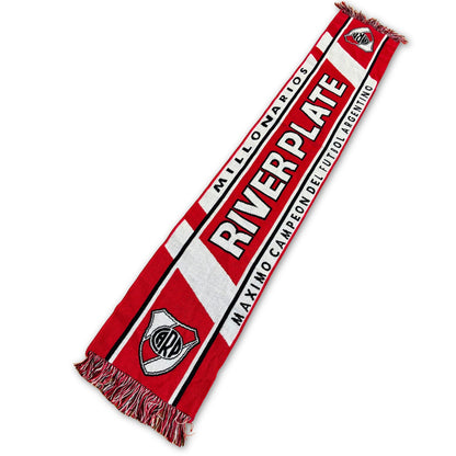 Bufanda de fútbol River Plate Millonarios roja y blanca