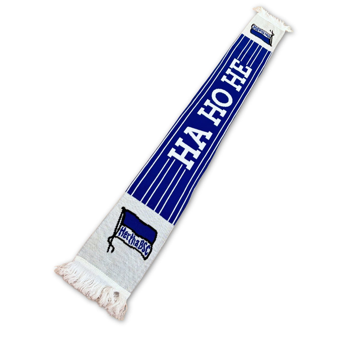 Bufanda de fútbol Hertha BSC Ha Ho He azul y blanca