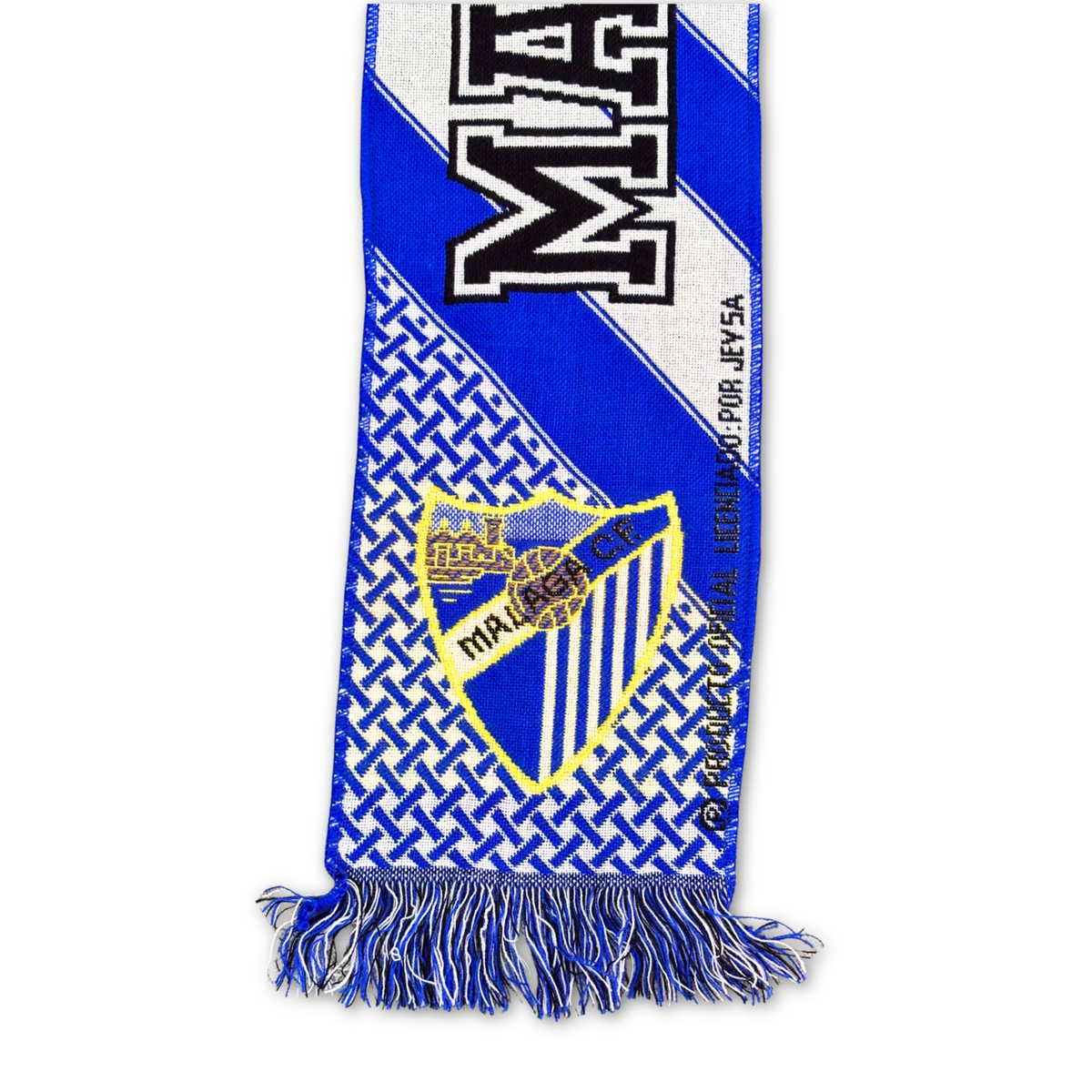 Bufanda de fútbol vintage Málaga CF años 90 franjas diagonales