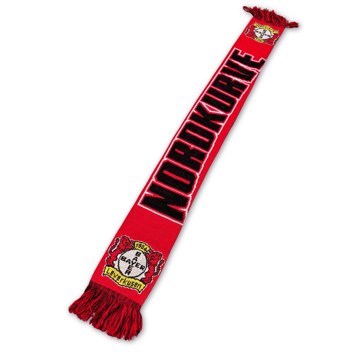 Bufanda de fútbol Bayer 04 Leverkusen Nordkurve roja y negra