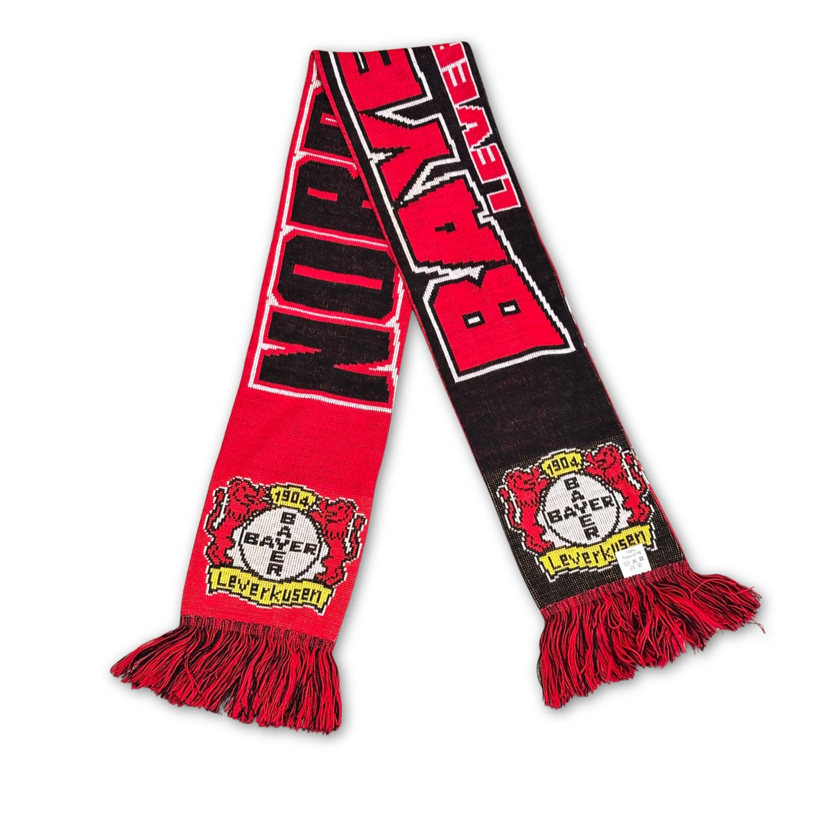 Bufanda de fútbol Bayer 04 Leverkusen Nordkurve roja y negra