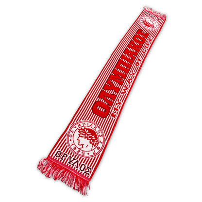Bufanda de fútbol Olympiacos My way of life roja y blanca