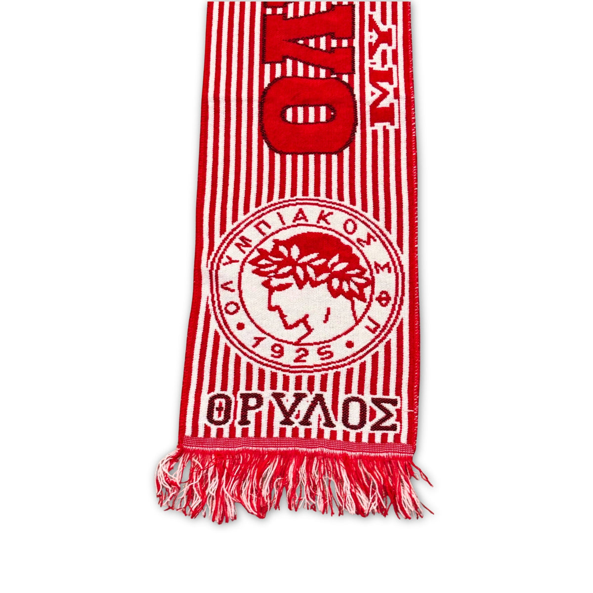 Bufanda de fútbol Olympiacos My way of life roja y blanca