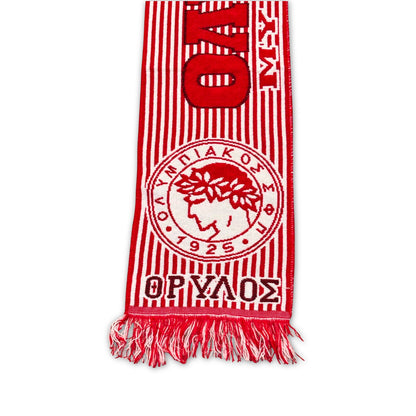 Bufanda de fútbol Olympiacos My way of life roja y blanca