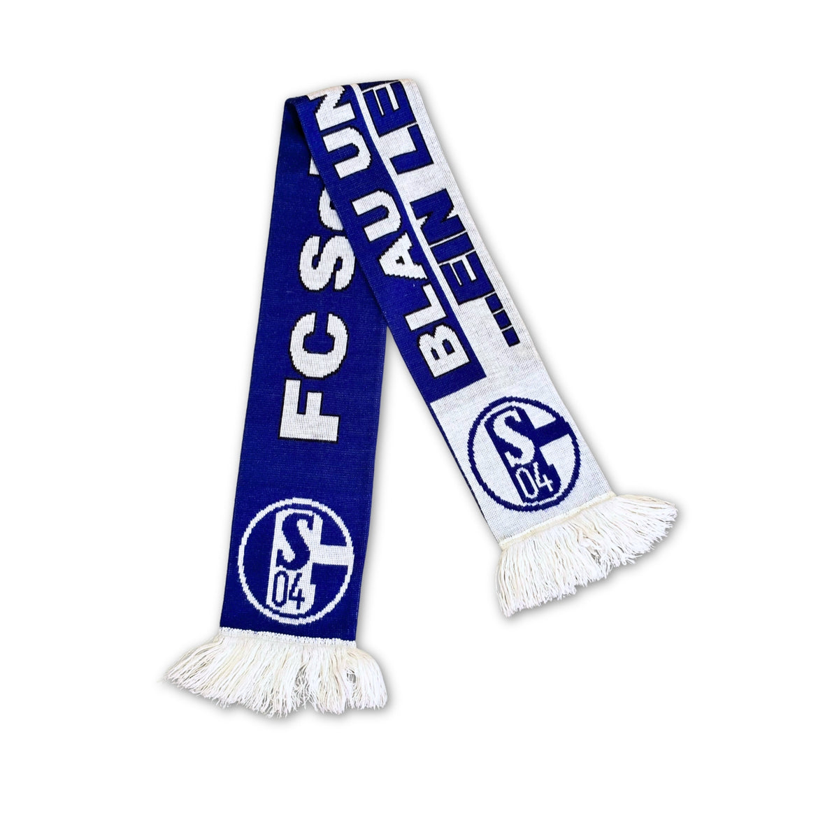 Bufanda de fútbol FC Schalke 04 Ein Leben lang azul y blanca