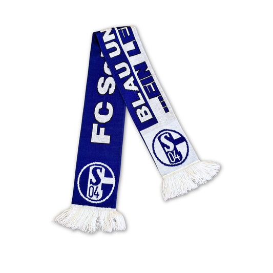 Bufanda de fútbol FC Schalke 04 Ein Leben lang azul y blanca