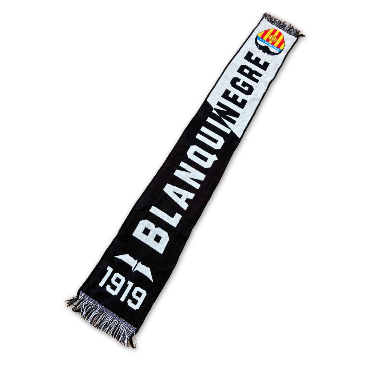 Bufanda de fútbol Valencia CF blanquinegre murciélago