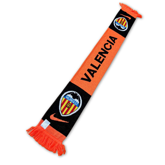 Bufanda de fútbol vintage Valencia CF Nike naranja y negra