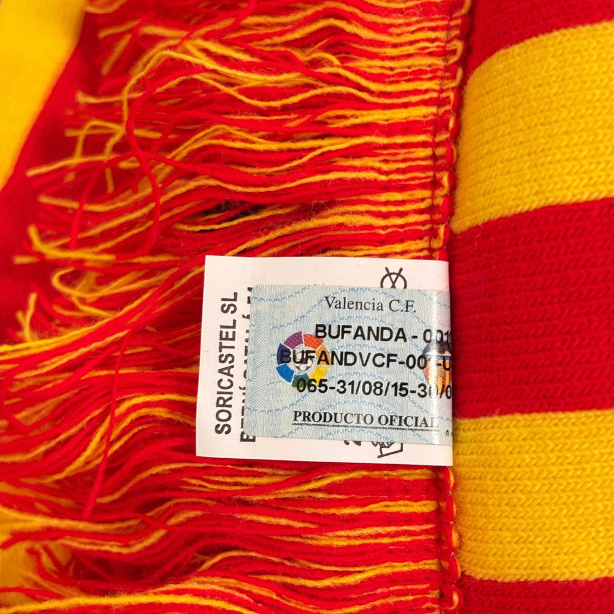 Bufanda de fútbol oficial Valencia CF Senyera