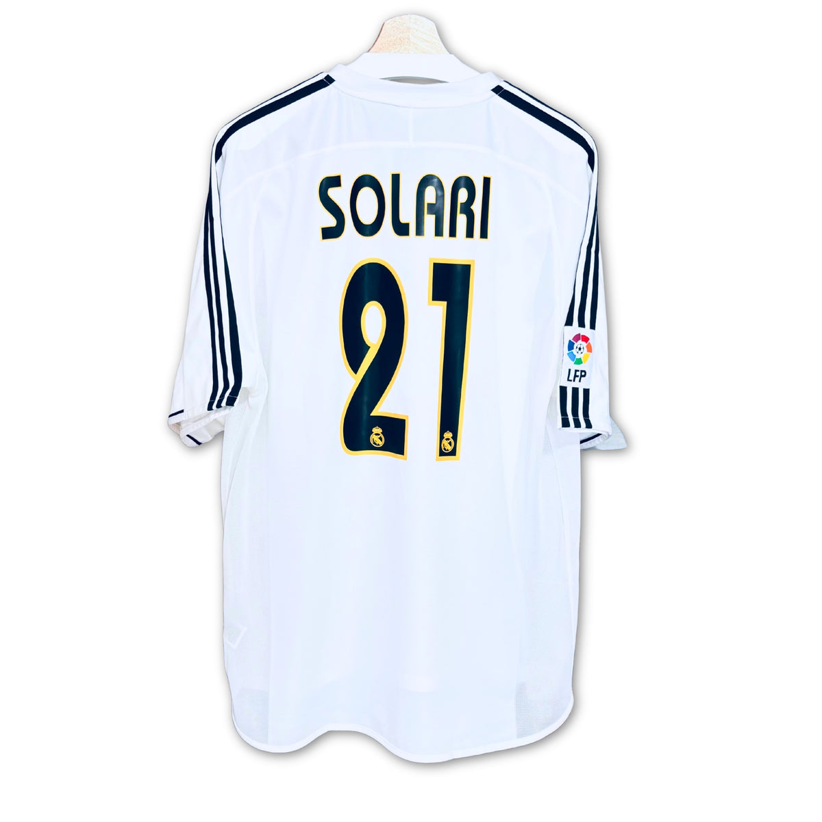 camiseta de futbol del real madrid temporada 2003 2004 local adidas home jersey dorsal solari