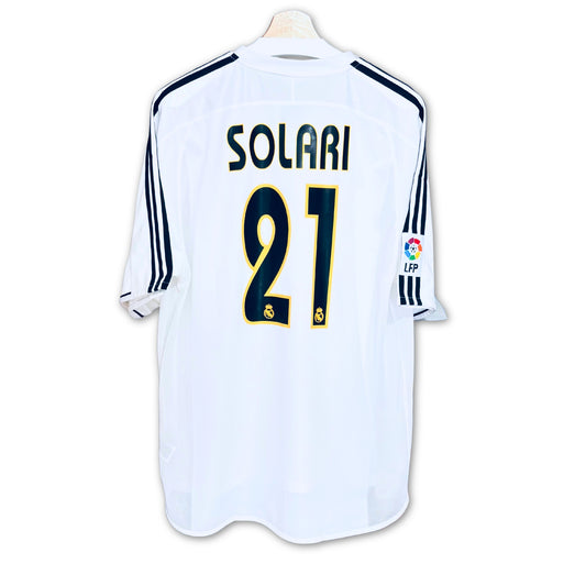 camiseta de futbol del real madrid temporada 2003 2004 local adidas home jersey dorsal solari