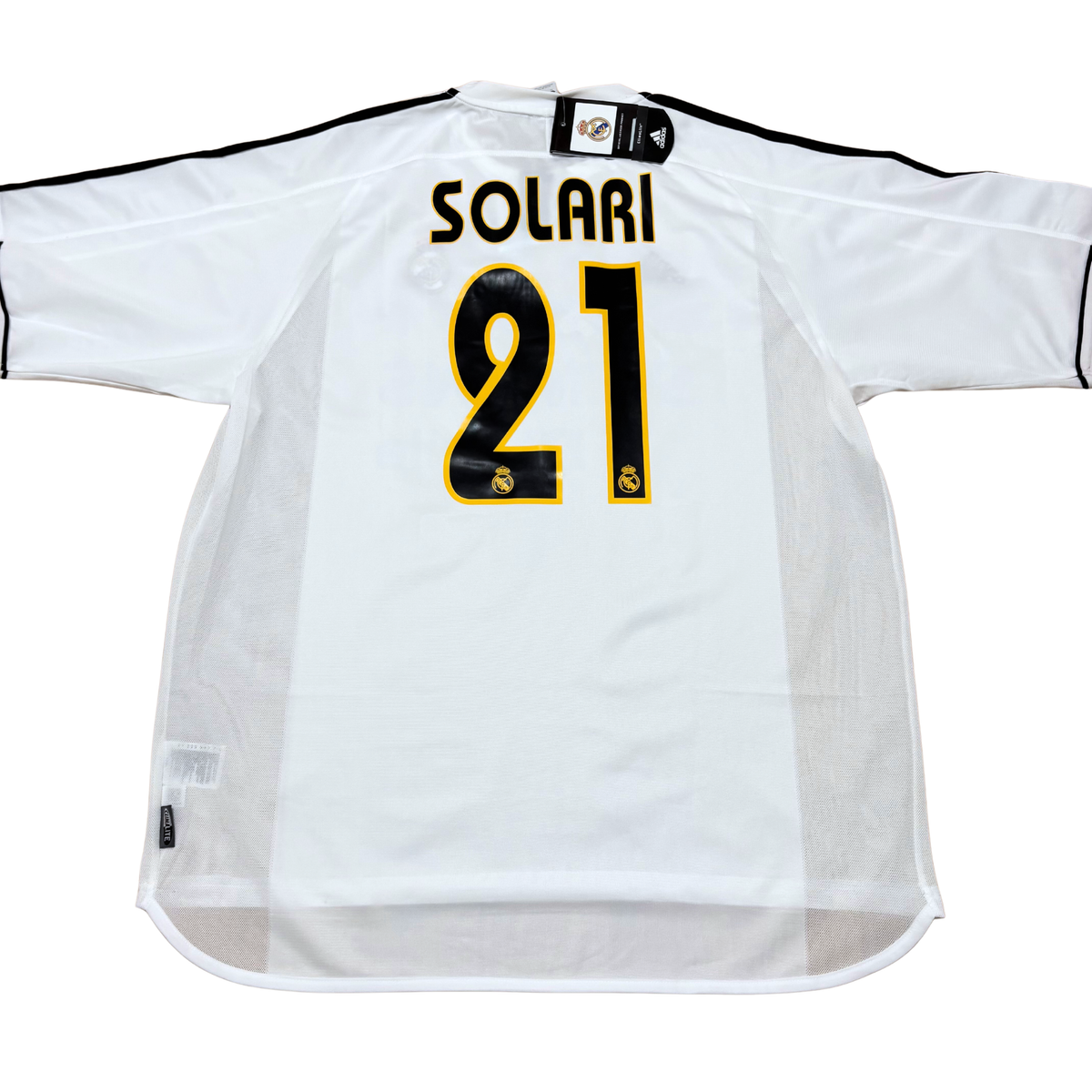 camiseta de futbol del real madrid temporada 2003 2004 local adidas home jersey dorsal solari
