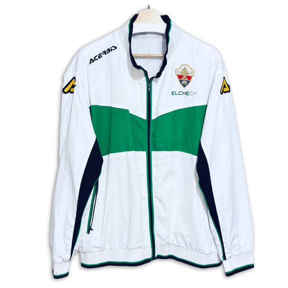 Chaqueta de fútbol Elche CF 2013-2014 Acerbis blanca y verde