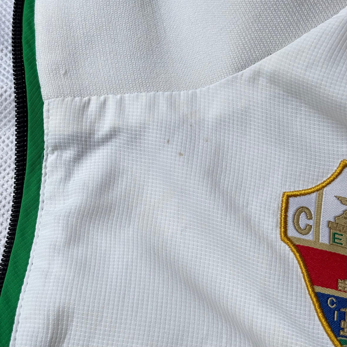 Chaqueta de fútbol Elche CF 2013-2014 Acerbis blanca y verde