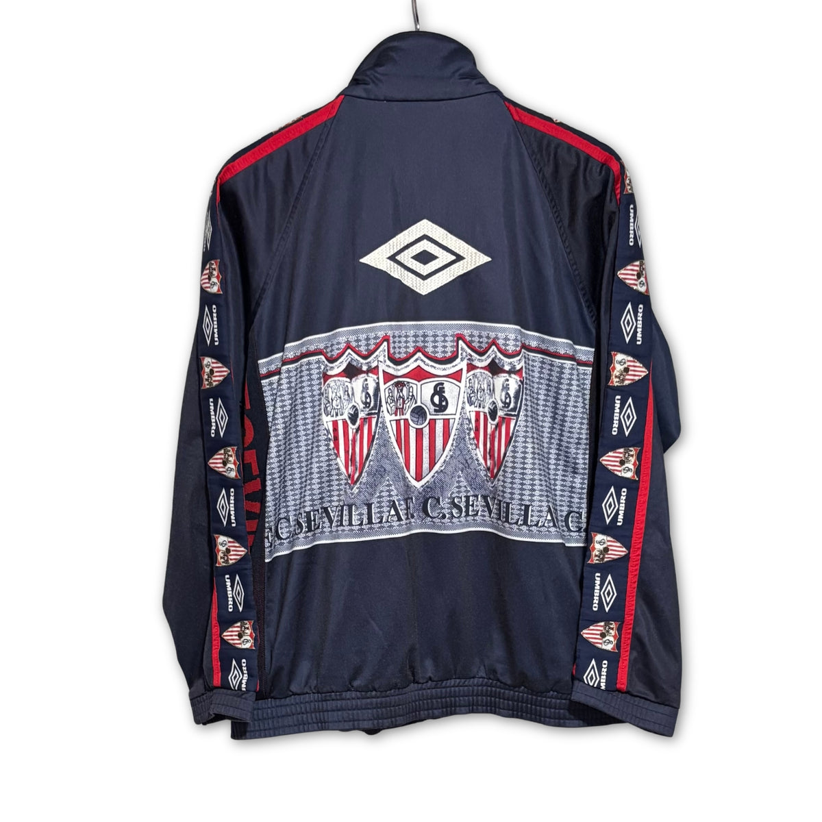 Chaqueta de fútbol vintage Sevilla FC 1995-1996 Umbro azul marino