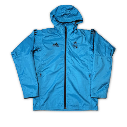 Chaqueta de fútbol impermeable Real Madrid 2017-2018 Adidas turquesa