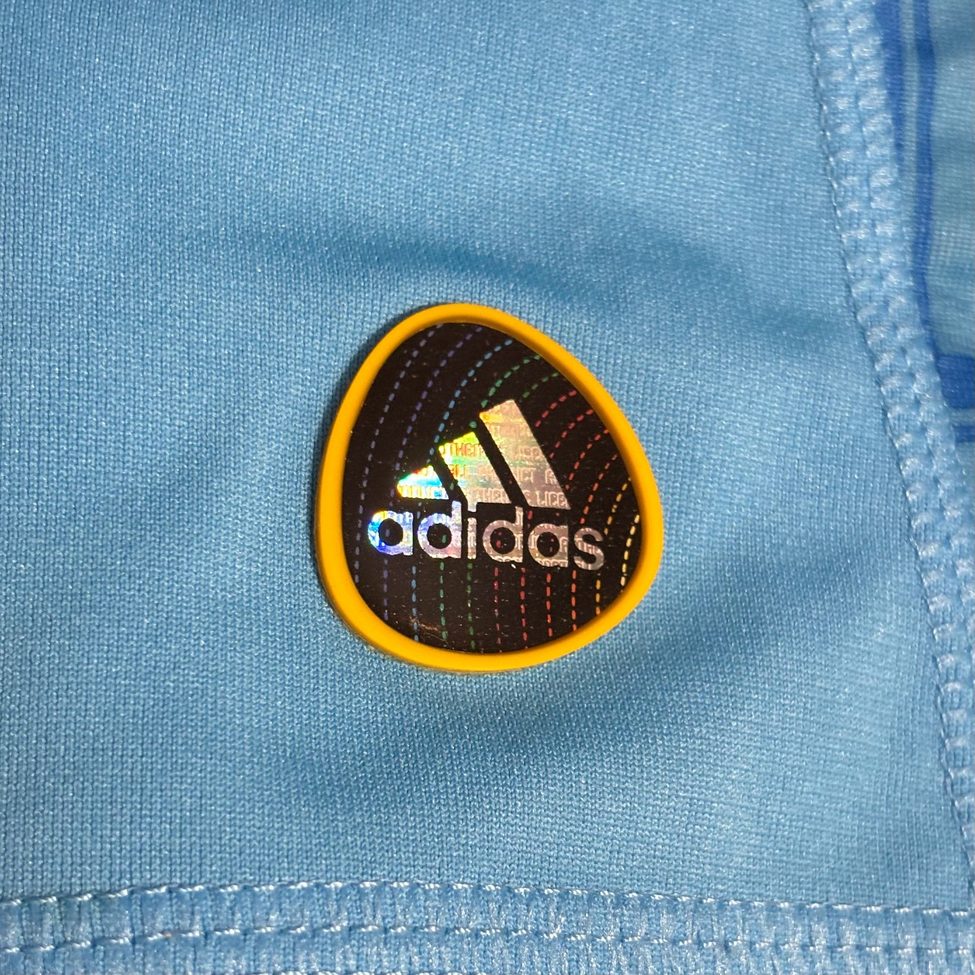 Camiseta Olympique Marsella Adidas 2010 2011 azul cuadros visitante segunda equipacion