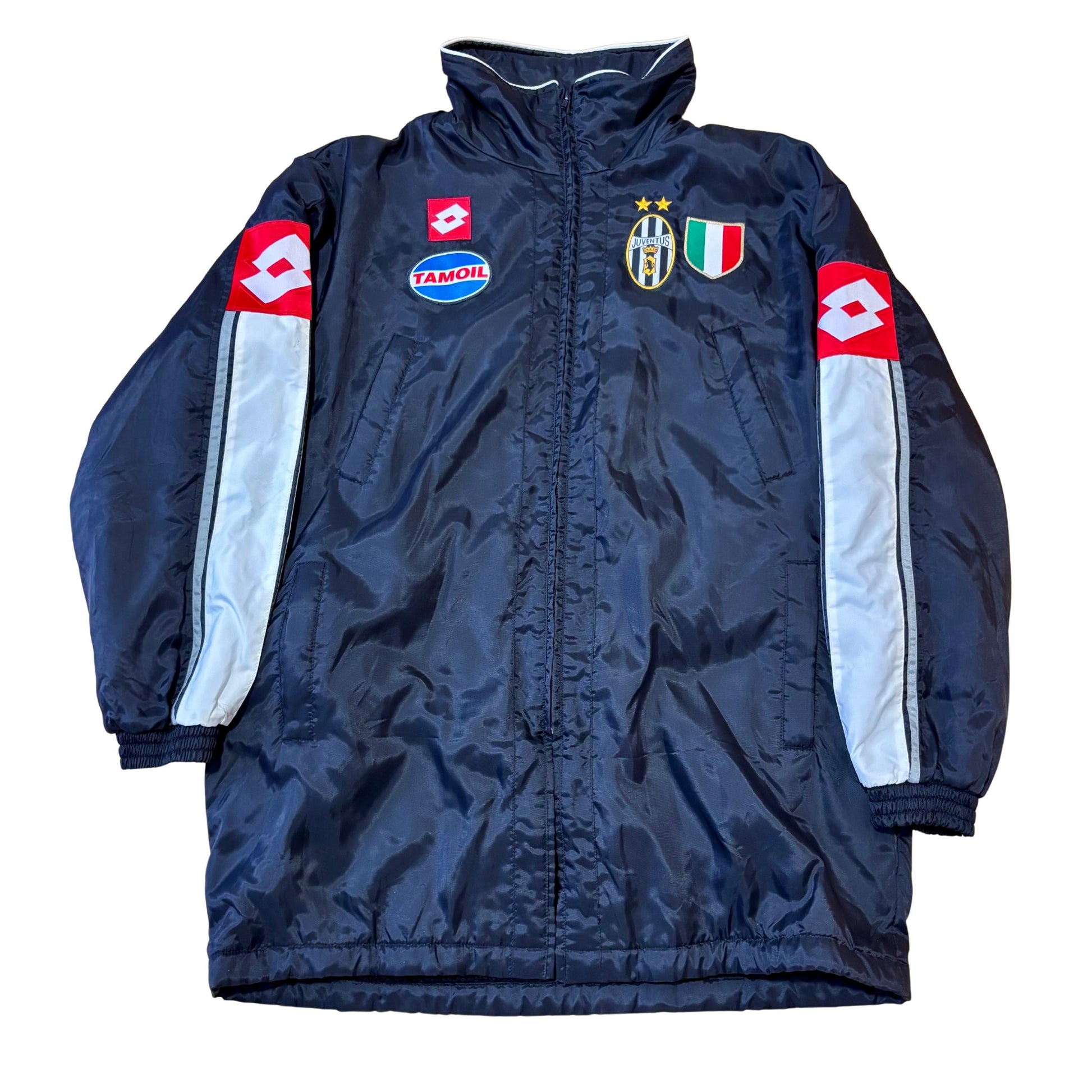 pappagallo juventus lotto benchcoat 2002 2003 abrigo black nero tamoil
