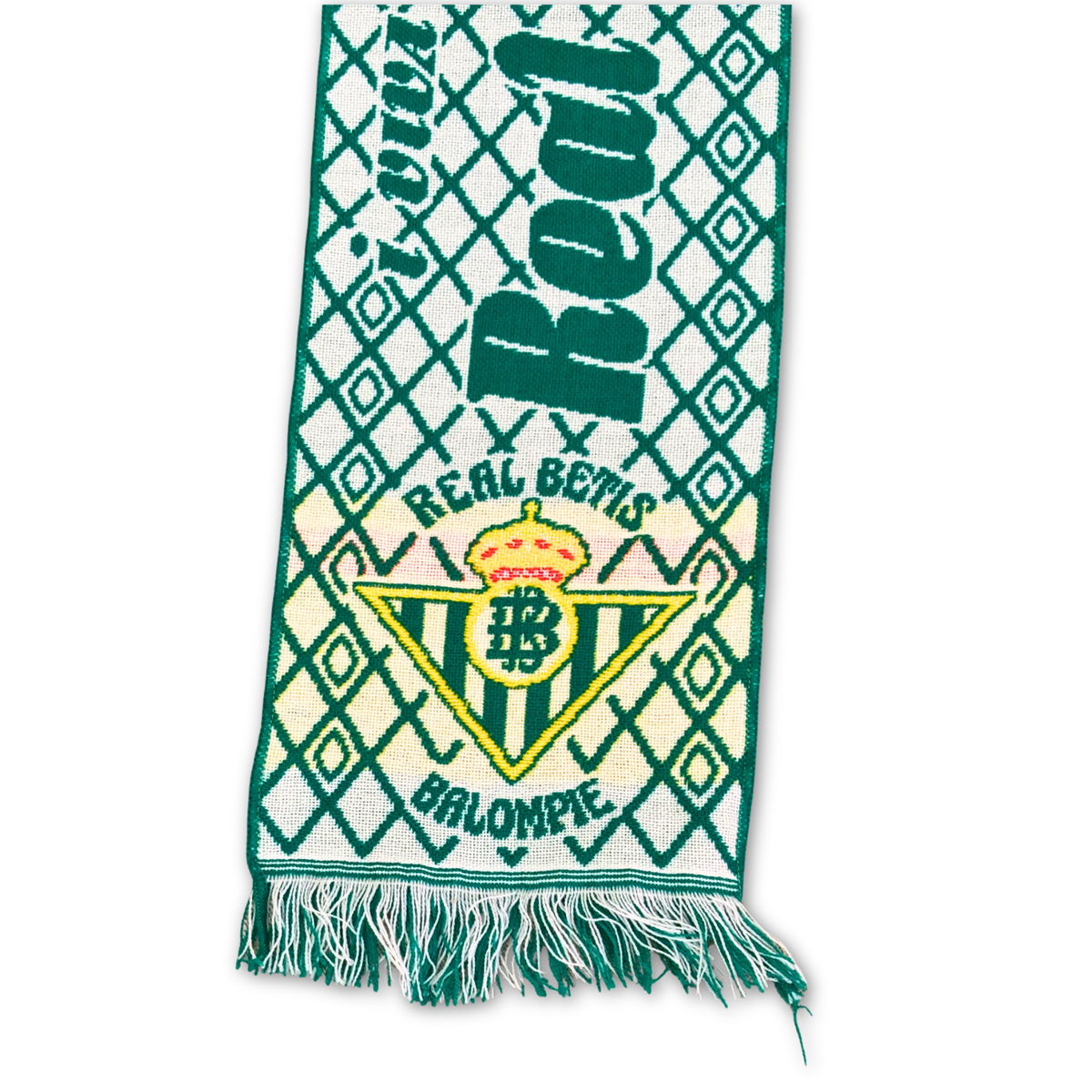 Bufanda de fútbol vintage Real Betis años 90 geométrica verdiblanca