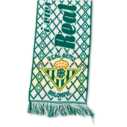 Bufanda de fútbol vintage Real Betis años 90 geométrica verdiblanca