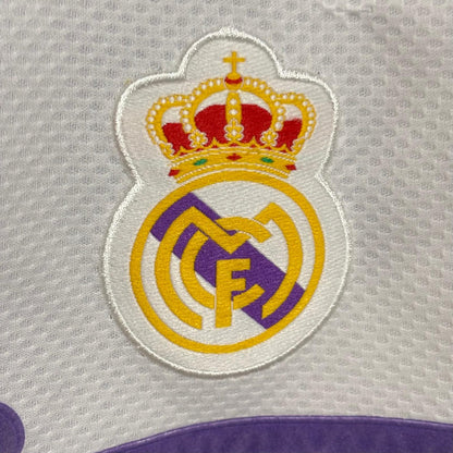 real madrid home jersey primera camiseta local 3 roberto carlos 1997 1998 kelme blanco morado