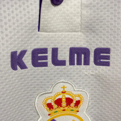 real madrid home jersey primera camiseta local 3 roberto carlos 1997 1998 kelme blanco morado