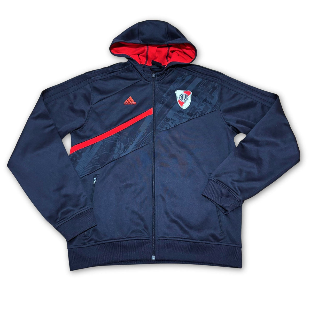 Sudadera de fútbol River Plate 2008-2009 Adidas con capucha