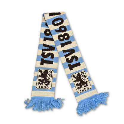 Bufanda de fútbol 1860 Múnich franjas azul claro y blanca