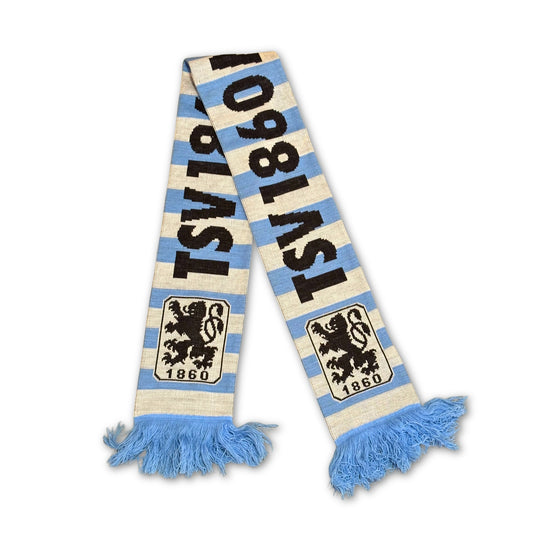 Bufanda de fútbol 1860 Múnich franjas azul claro y blanca